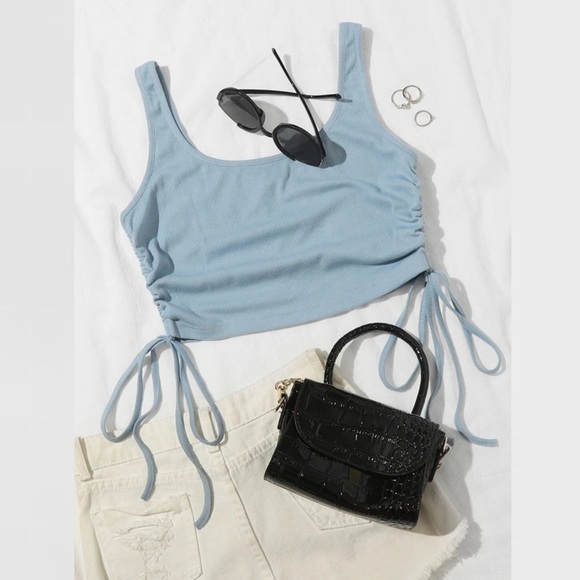 Tops - Drawstring ribbed tank top